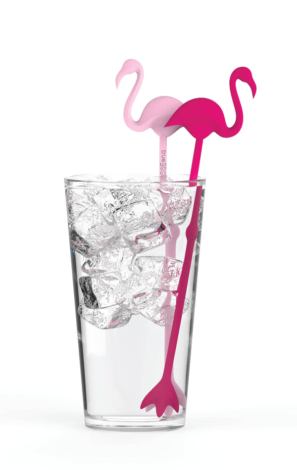 TrueZoo Reusable Plastic Flamingo Stir Sticks - Set of 5
