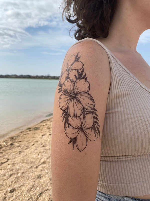 Tropical Floral Temporary Tattoo
