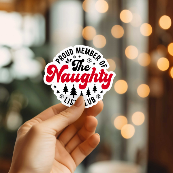 Funny Christmas Naughty List Vinyl Sticker