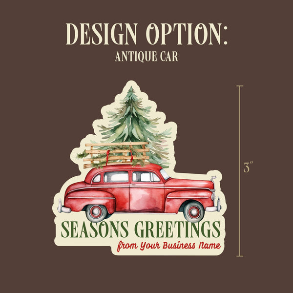 Christmas Watercolor Souvenir Sticker with Custom Text