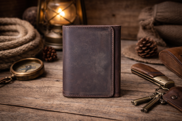 Leather Wallet for Men Handcrafted Distressed Trifold Wallet