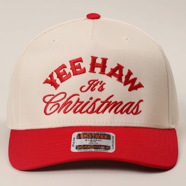 YEE HAW IT'S CHRISTMAS Embroidery Two-Tone Trucker Hat
