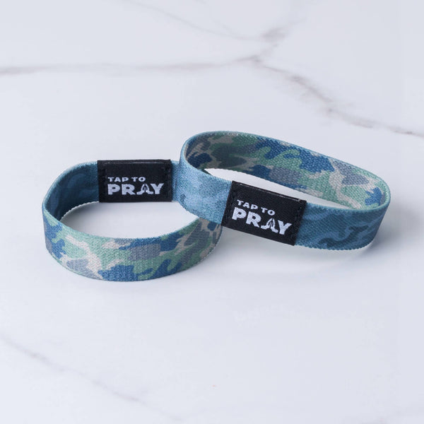 Tap To Pray™ Wristbands - Green & Charcoal Camo