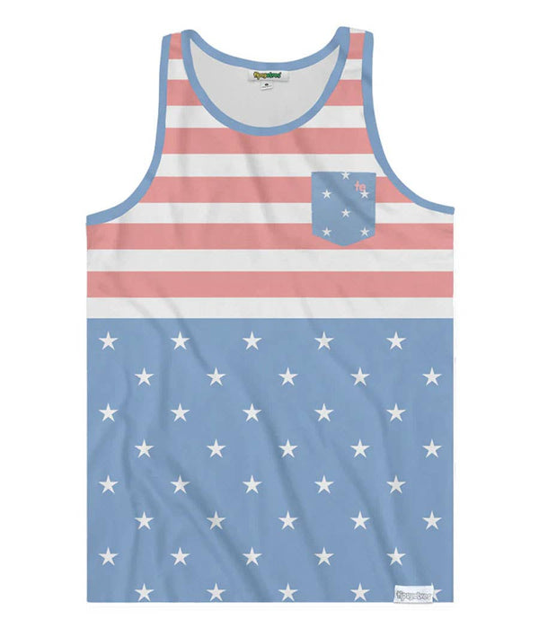 Faded Flag Tank Top - Men's Patriotic USA Sleeveless Tee