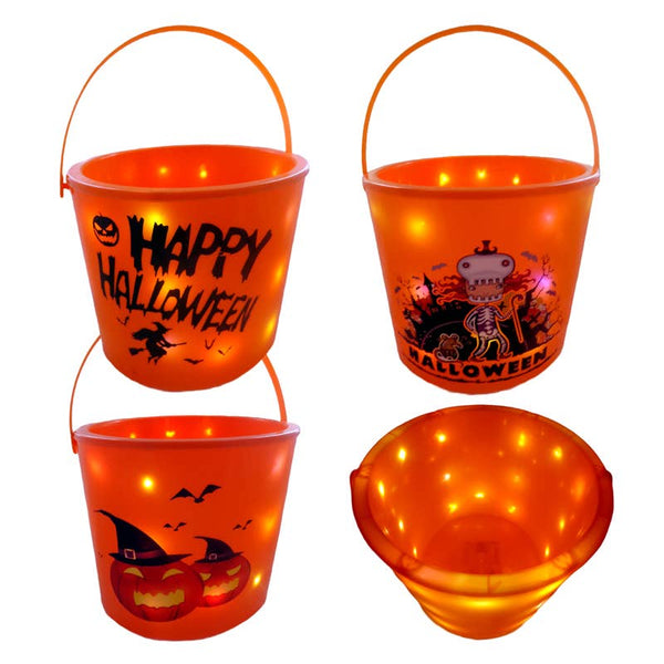 Large Halloween Bucket with LED Lights