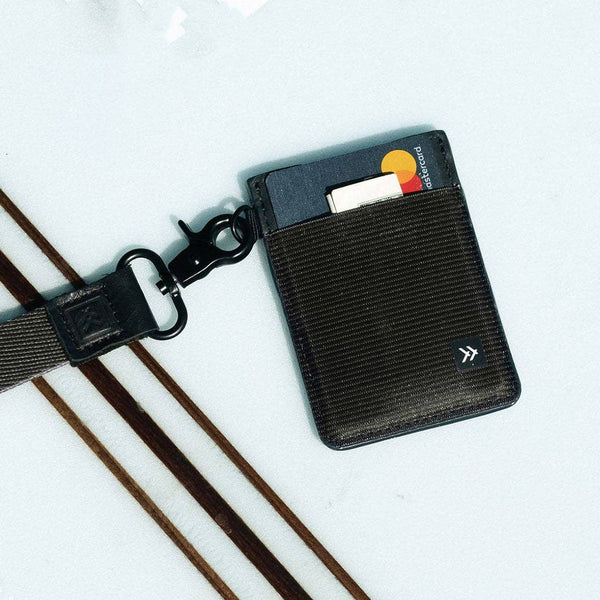 Black - Vertical Leather Wallet