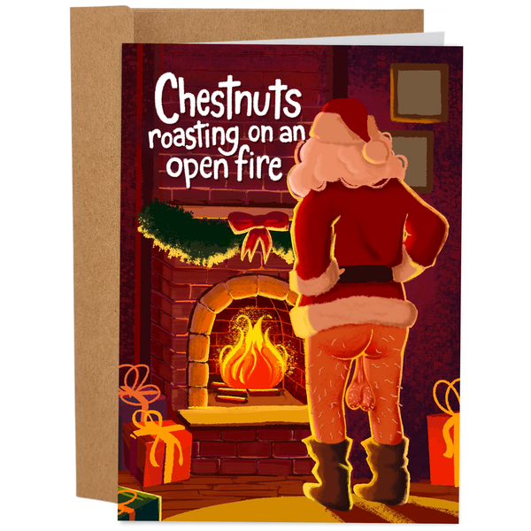 Chestnuts Roasting - Funny Christmas Card