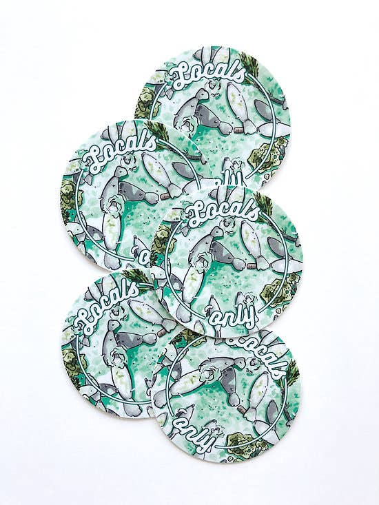Locals Only Manatee Sticker