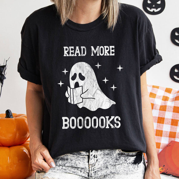 Read More Books Retro Halloween T-shirt White Print