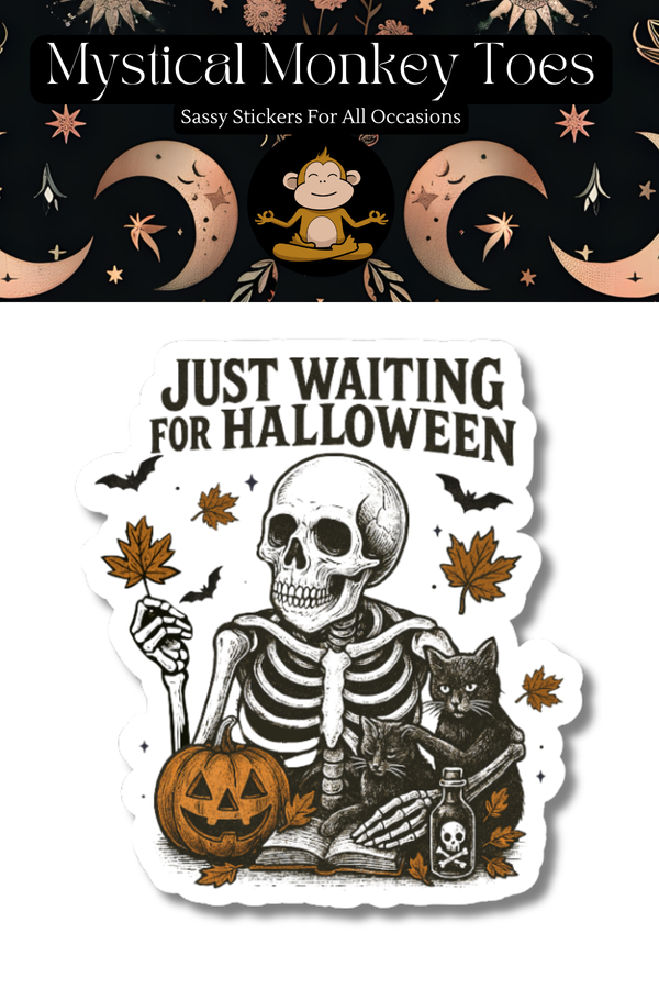 Funny Waiting For Halloween Vinyl Sticker