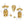 Textured Gold Skull Picks & Holder, Set of 7