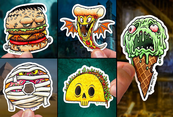 VINYL STICKER: Vampire Pizza (Halloween Food Monsters)