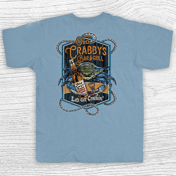 Old guys rule Old Crabby's stone blue shirt