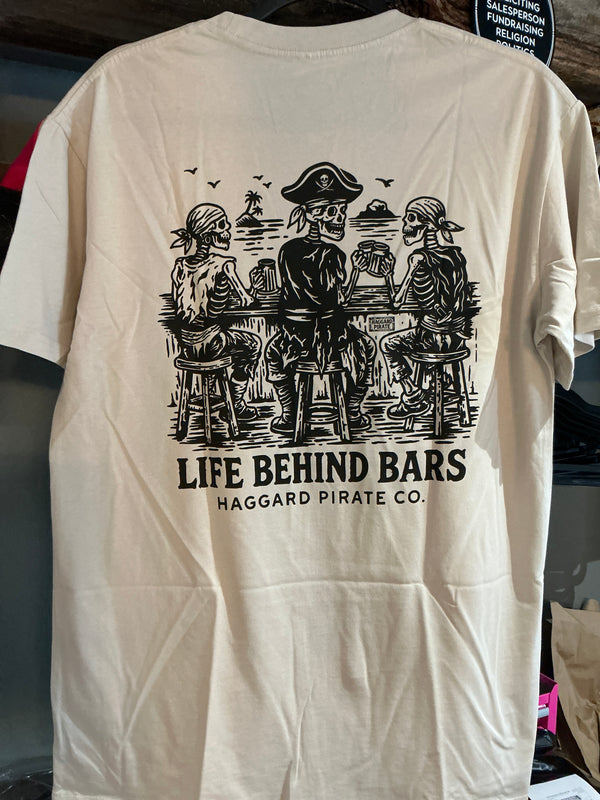 Haggard Pirate Behind Bars Tee - Bone