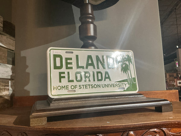 Vintage Deland license plate, Stetson