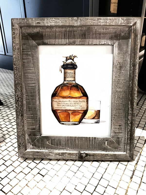 Jamie Cain Blanton’s whisky print and grey wood frame