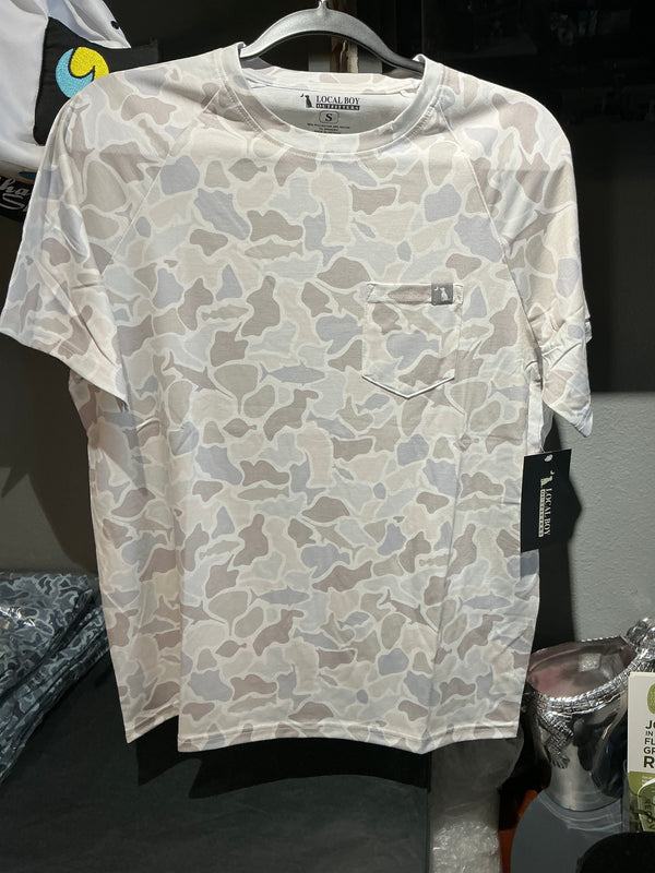 Local boy S/S Heather Blend Crew localflage bluff shirt