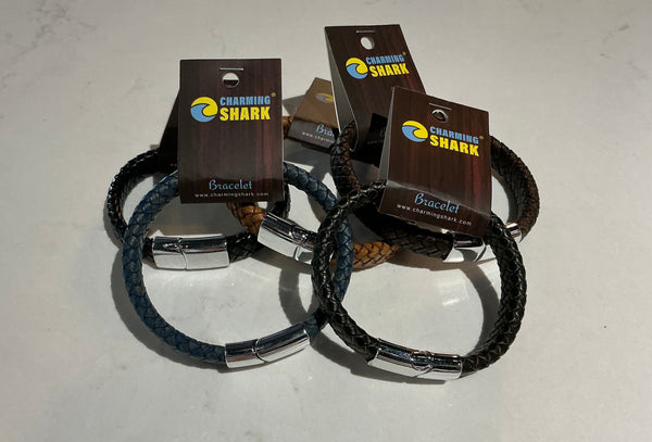 Charming Shark Asst Leather Woven Bracelet J2800