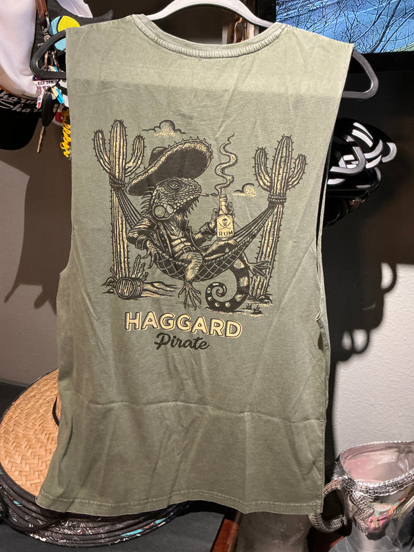Haggard Pirate Bandito Cutoff Moss Stone