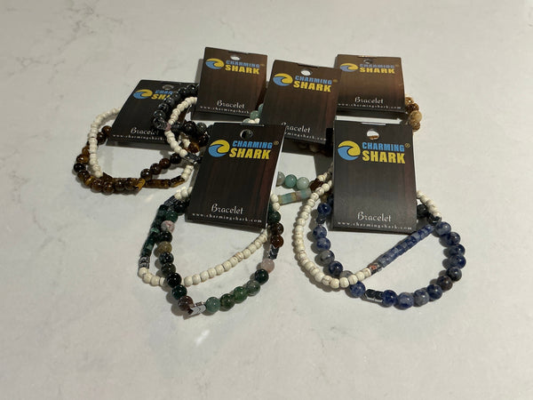 Charming Shark Double Stone Bracelet Set #2 J-2814